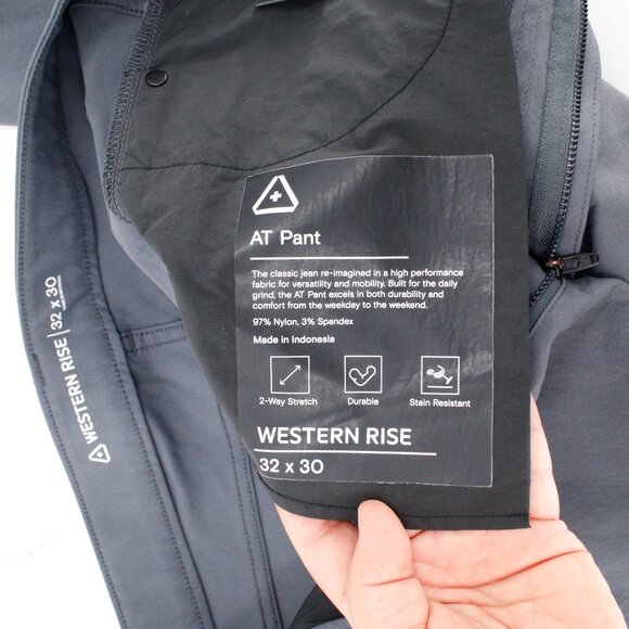 Western Rise Pants Mens 32 L28 Gray AT Utility Durable Outdoor Hiking Slim mid - Picture 11 of 11